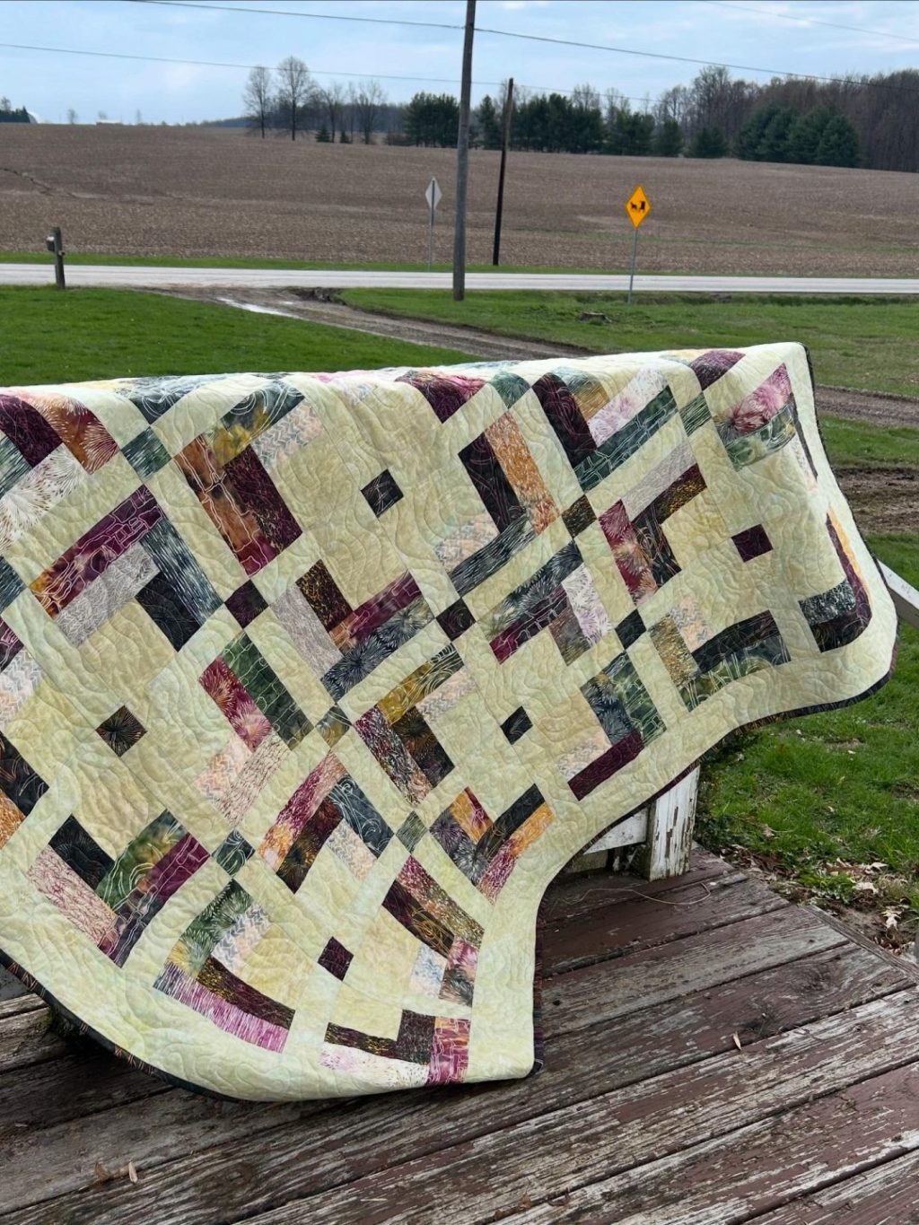 Jelly Roll Log Cabin featuring Earthly Stories